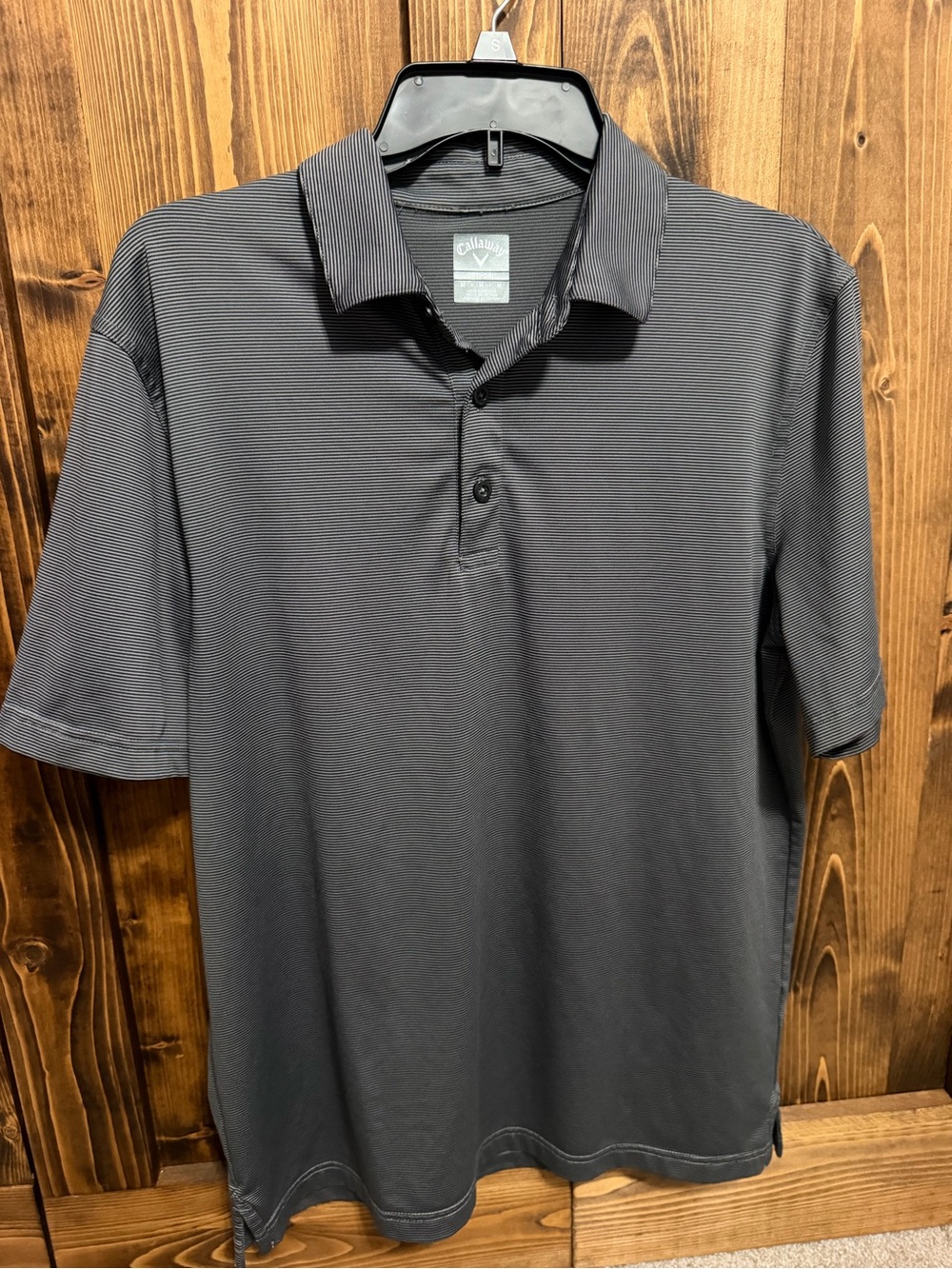 Callaway Men's Dark Gray Striped Performance Polo